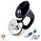 YIYIDA Car Horn Bocina eléctrica para coche 150DB Bocina de camión negra Bocina eléctrica de caracol bocina de silbato súper fuerte para cualquier vehículo de 12V camiones trene barcos moto coches etc