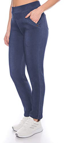 Kendindza damer termo-leggings jeans-look fodrad med inomhus fleece basic ogenomskinlig