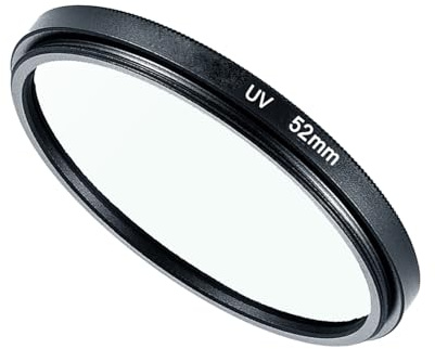 Filtre UV HD 52 mm pour appareil photo D5300 D3500 D850 D7500 avec objectif AF-S DX 18–55 mm f/3.5–5.6G, filtre UV Fire Rock pour Canon EOS 90D, Rebel T7 avec objectif EF-M 55–200 mm 18–55 mm