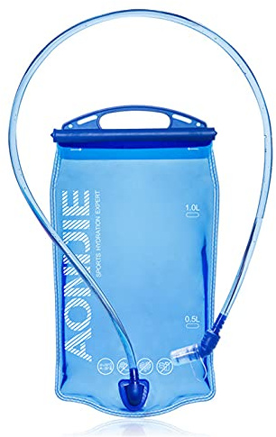 SANIQUEEN.G 1L/1.5L/2LWasserblase BPA Frei Trinkblase Wasserreservoir Wasserbehälter Hydration Bladder Wasserblase Trinkbeutel Wassertank mit Schlauch (1L / 33oz)