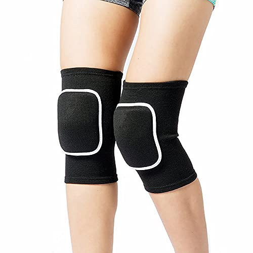 YICYC Volleyball Knee Pads for Dancers, Soft Breathable Knee Pads for Men Women Kids Knees Protective, Knee Brace for Volleyball Football Dance Yoga Tennis Running Cycling Workout (Black White, M)