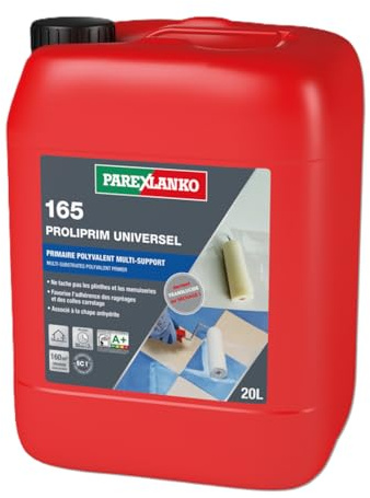 PAREXLANKO - Primaire tous supports - 165 PROLIPRIM UNIVERSEL - Prêt à l'emploi - Régule la porisité - Intérieur/Extérieur - Favorise l'adhérence - Blanc - Bidon 20L