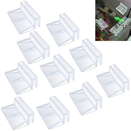 SYXLS 10 Stück Glasabdeckungs-Clips für Aquarien, 8mm Acryl Aquarium Glasabdeckung Halter Aquarium Abdeckung Halterung Unterstützung, Universale Halterungen für Randlose Aquarien