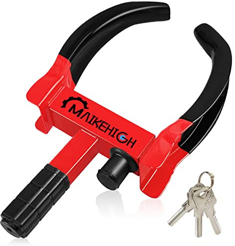 MAIKEHIGH Radkralle Reifenkralle, Universal Parkkralle Diebstahlsicherung Wegfahrsperre für Anhänger, Auto, Wohnwagen, Wohnmobil, Van mit Sicherheitsschloss