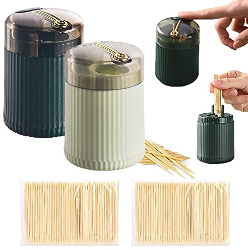 Zahnstocherspender, Kreativer Automatischer Zahnstocherspender, Automatischer Pop-Up-Zahnstocherspender, Kreative Bewegliche Zahnstocherhalter Praktischer Speicher FüR Heim Tabelle,KüChe (2Pcs-B)