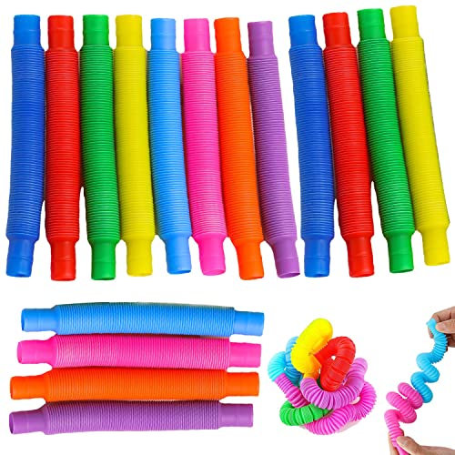 16 Pièces Pop Tubes Mini Tubes Extensibles sensoriels Tube Lumineux Jouets Sensoriels de Tuyau éducatif Multicolore Jouets de pour Personnes souffrant d’autisme Soulager l'anxiété et Le Stress