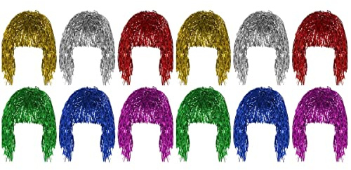 Homoyoyo 12stücke Bunte Perücke Teiliges Mit Kurzen Haarsträhnen Für Frauen Geeignet Für Party Cosplay Oder Täglichen Gebrauch Aus Hitzebeständigem Material Atmungsaktiv Und Bequem