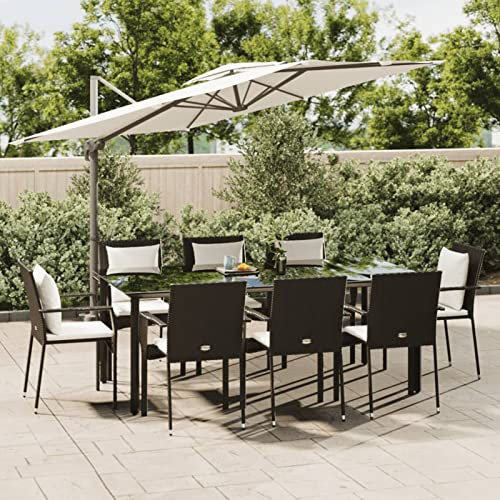 Festnight Sitzgruppe Garten Essgruppe 8 Personen Rattan Gartenmöbel Set 8 Stühle mit Tisch Gartentisch mit Stühlen Set Polyrattan Gartengarnitur Wetterfest Sitzgarnitur Outdoor Esstisch