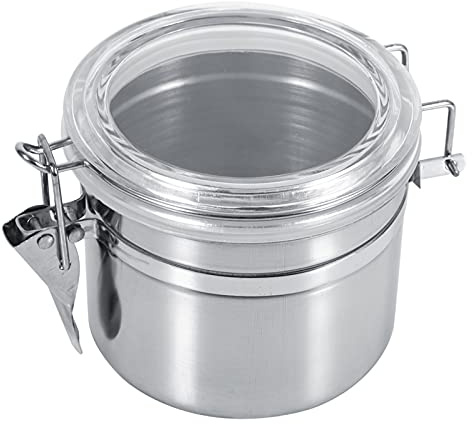 Edelstahl Vorratsdose Lebensmittel Kaffee Tee Zucker, 4 Stk. | Luftdichter Silikondichtring, Robustes Metallgehäuse, Frischhaltedose Für Küche Vorratskammer Camping, Silber