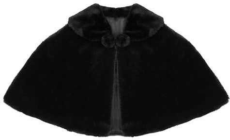 SK Studio Girls Faux Fur Flower Bolero Shrug Wedding Black
