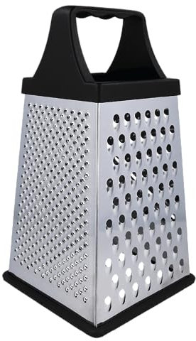 EUROHOME Küchenreibe mit vier praktischen Reibeflächen - Reibe Edelstahl und Kunststoffgriff - Reibe für Parmesankäse - Vierkantreibe für Käse, Obst oder Gemüse - Käsereibe XL mit den Maßen 25 x 13 cm