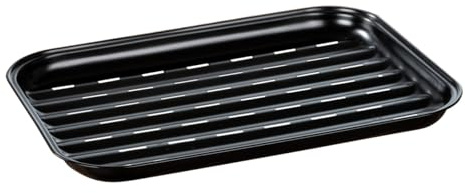 WENKO Grillschale Mod. Luca wiederverwendbarer Grillkorb mit Antihaftbeschichtung geeignet für BBQ Grillgut Fleisch Gemüse aus rostfreiem Edelstahl hitzebeständig bis 220 Grad 34,5x24,5x2,5 cm Schwarz