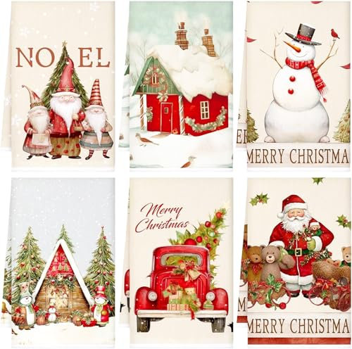 Woplagyreat Decoration Noel Deco Décoration Torchon Cuisine Noël Deco Interieur Table Christmas Torchon Cuisine Vaisselle Essuie Main Déco Chiffon Lavette Serviette Accesoire