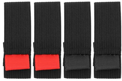 ECSiNG 4er-Pack Angelrollen Schutzgurte Elastische Angelrollengurte mit Rollen Verschleißfestes Angelausrüstungs-Schutzzubehör