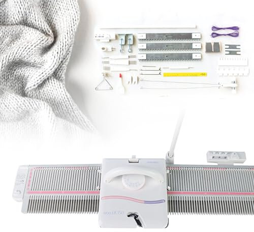 json2xml Automatisches Strickmaschinen-Set, Schal-/Mützen-Strickgerät, Handstrickausrüstung, 6,5 mm mittelgroße Haushaltsstrickmaschine aus Kunststoff, inklusive Garnnadeln und Zubehör