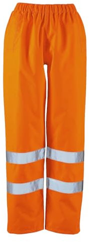 asfashion online asfashion Damen-Überhose mit elastischem Bund, hohe Sichtbarkeit, Arbeitskleidung, Sicherheitshose, Kampfhose, Orange Überhose, 38