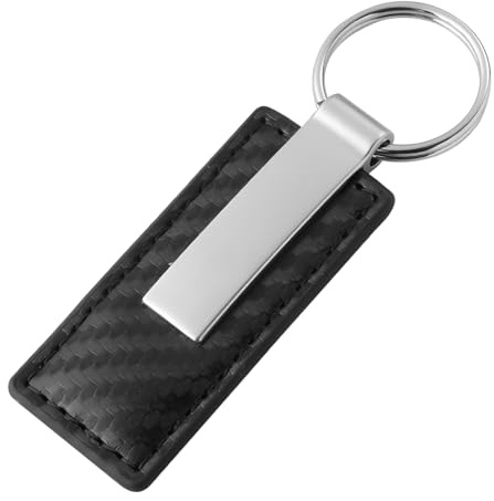 CGEAMDY Mikrofaser-Leder-Auto-Schlüsselanhänger, Auto Premium Kohlefaser Schlüsselanhänger, Leder Anti Verlust O Ring Mode Schlüsselanhänger(Carbon Schwarz)