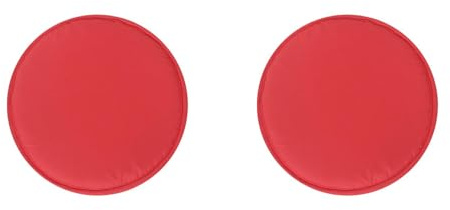 Factorys 2er Set Stuhlkissen rund 30cm Sitzauflage Waschbarekissen rutschfest & gemütlich für Stühle Indoor Outdoor Sitzkissen (Rot)