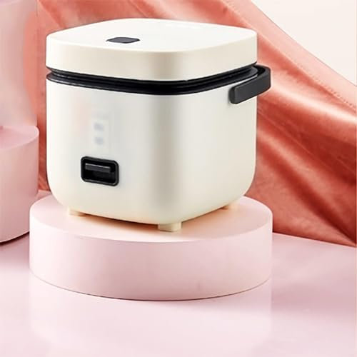 Rice Cookers Small for 2 People, Rice Cooker Cookworks Korean Micro Rice Cooker 1.2 L, with Removable Non-Stick Bowl,White
