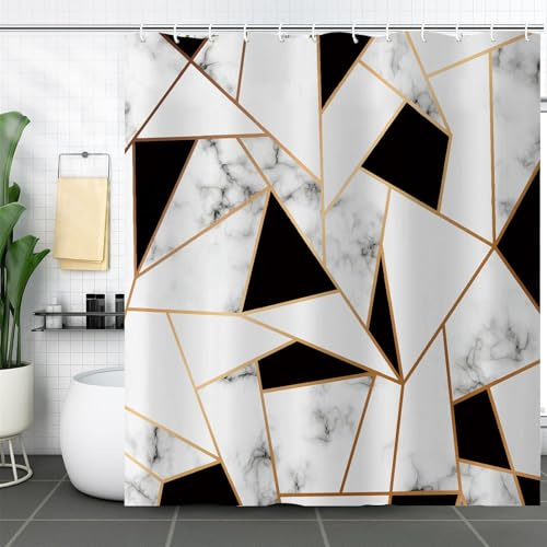FAIRYGATE Badewanne Vorhang Duschvorhang Große wasserdichte Marmor Muster Badezimmervorhänge Wasserdicht und Anti Schimmel Duschvorhänge für Nasszelle 180x180 cm B8921