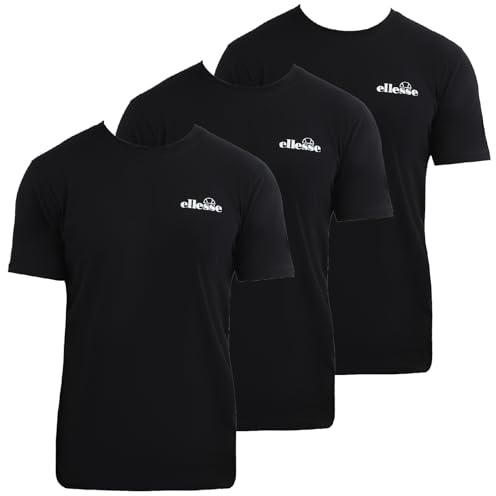Ellesse Herren Azzini (3 Pack) T-Shirt, Schwarz, XL