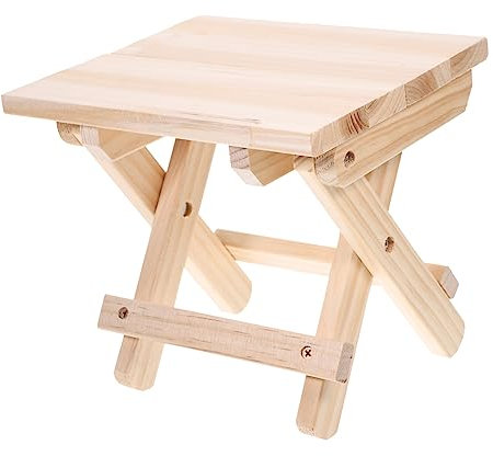 Yardenfun 1Stk hocker aus massivholz ausklappbarer Stuhl Tritthocker für Kinder Anti-Rutsch-Hocker kinderhocker Stool bänke Fußbank Rutschfester Stuhl gefalteter quadratischer Hocker hölzern