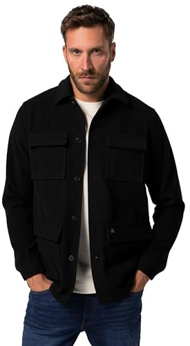 JP 1880 Herren große Größen Übergrößen Menswear L-8XL Fieldjacket, wasserabweisend, recycelte Materialien mit Wolle schwarz 4XL 831642100-4XL