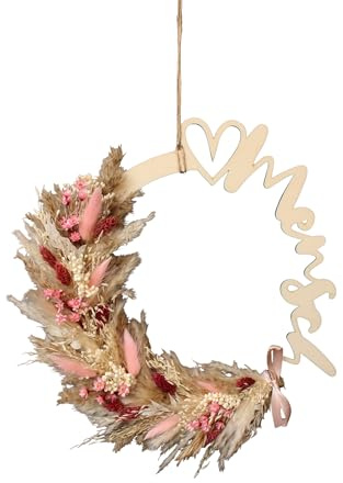 Trockenblumenkranz Herzmensch Holzring mit Trockenblumen