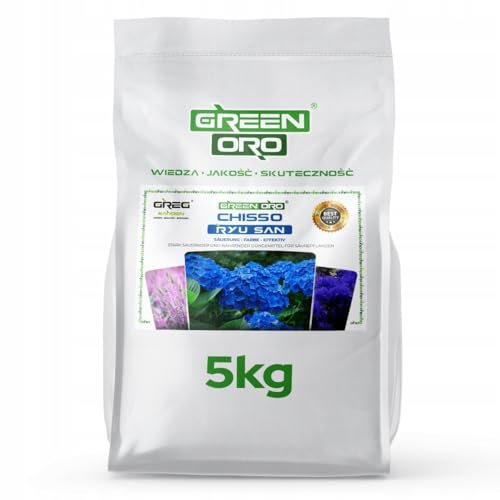 GREEN ORO CHISSO RYU SAN 5KG - Fertilizzante acidificante con azoto e zolfo per piante acidofile come ortensie, rododendri, mirtilli e azalee Heidelbeeren und Azaleen