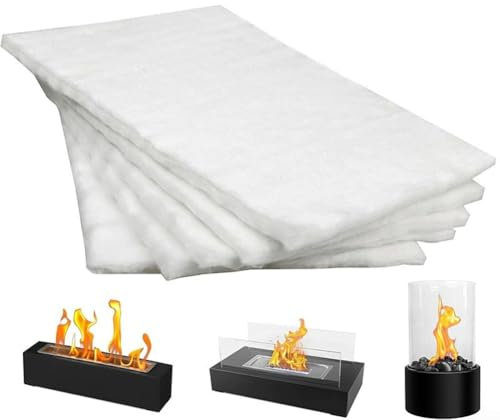 DAZZLEEX 24pcs Bioethanol Sponge White Fiber Cotton Ceramic Wool For Bioethanol Extend Fire Life For Bioethanol Fireplace Table Top Ethanol Burner(2 * 4.7in)