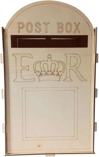Grande capacité à l'épreuve de la rouille Boîte aux lettres créative Boîte aux lettres murale Boîte de dépôt en bois Boîte aux lettres de capacité moyenne Boîte à colis moderne à monter soi-même(Style