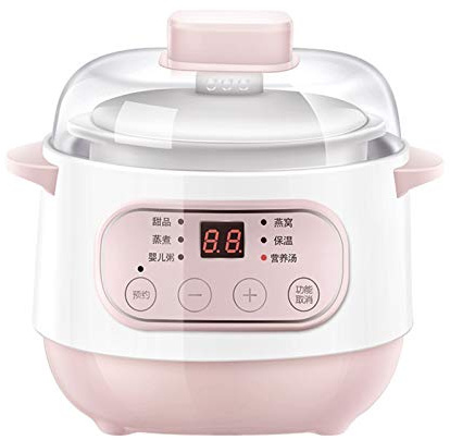 1L Ceramics Water Stew Pot Electric Slow Cooker - Smart Reservation Household Kitchen Appliance With Timing Function and 200W Power