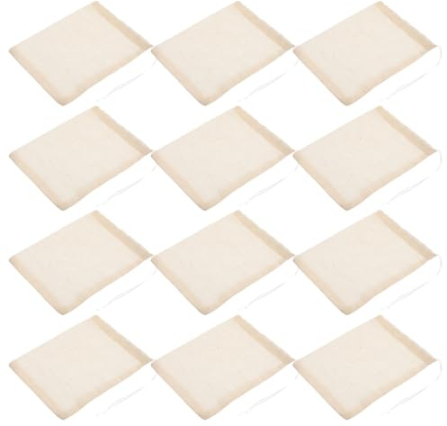 Alipis Sacchetti in Cotone Con Coulisse 25 Pezzi Per Zuppa Filtro Per Infusore Da Tè Spezie Erbe Aromatiche Bustine Di Tè Per Sugo