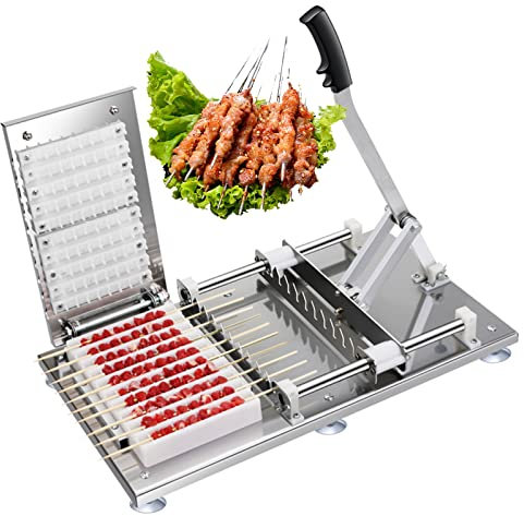 Machine à brochettes automatique pour barbecue, outil de brochage de viande efficace pour grillades en plein air et préparation rapide des aliments