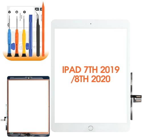 AGCUT 10.2 Screen Replacement for iPad 7th / 8th Gen Touch Screen for iPad 7 2019/8 2020 A2197 A2200 A2198 A2232 A2428 A2429 A2270 A2430 Digitizer Glass with Tools, Not LCD, With Home Button (White)
