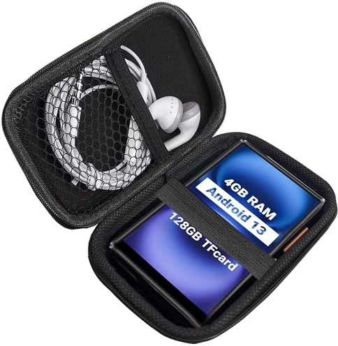 Blueshaweu MP3 Player Tasche Kompatibel für MECHEN X56 MP3 Player 5- Schutzhülle mit Platz für Ohrhörer, USB-Kabel & Speicherkarte – Kompatibel mit MECHEN X56 MP3 Player (schwarz)