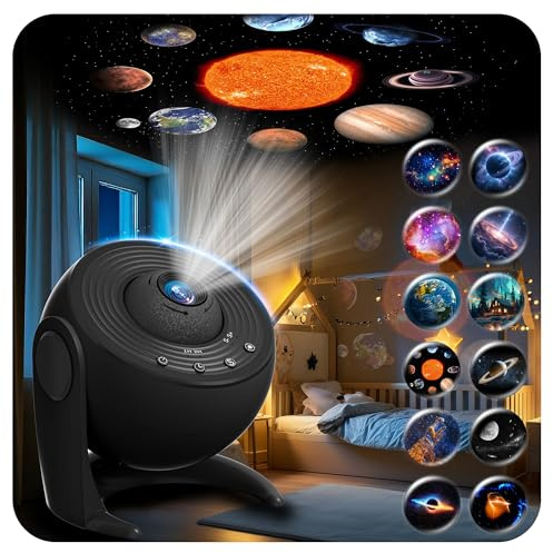 FlyLily Galaxy Projector for Bedroom, 13 in 1 Planetarium Star Projector with Solar System & Constellation, 360° Rotating Galaxy Light, Space Night Light for Kids Adults Gifts