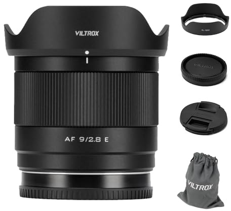VILTROX 9mm F2.8 E, AF 9/2.8 APS-C Auto Focus Wide Angle Prime Lens for Sony E-Mount Cameras a6400 a6500 a6600 ZV-E10 FX30 A6700 ZC-E10II a7Ⅲ