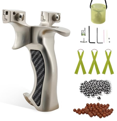 Luoyer Slingshot Aluminium Sling Shot Hunting Shooting Accessories with Ammo for Adults Professional Slingshot Catapult