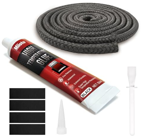Colle Vitre Four,Colle Haute Temperature Noir,Silicone Haute Temperature | Colle Haute Temperature Four,Supporte Jusqu'à 600 °C pour le Scellement à Haute Température Divers Types Cheminées Poêles