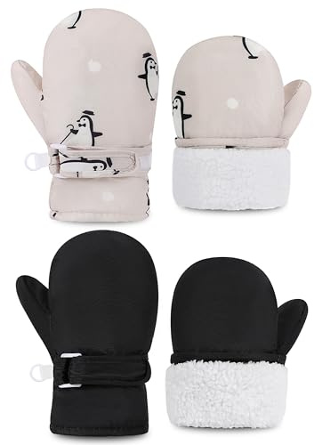 YMYDYFC Baby- und Kleinkind-Handschuhe: Wasserdicht, winterfest, mit Fleece-Futter – Wärmend für kalte Wetter, winddicht, ideal für Ski, Skaten – Kinder Jungen Mädchen 1t 2t 3t 4t