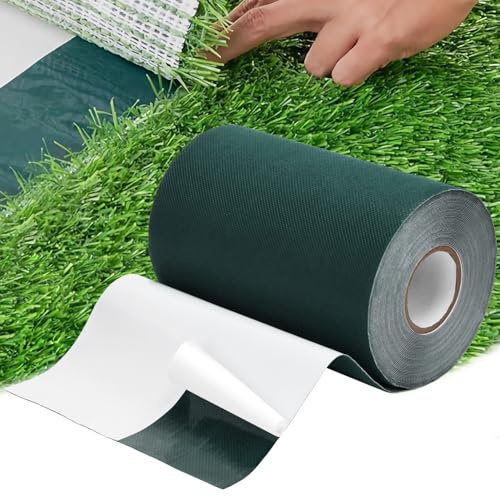 YHKJYH Bande de Jonction Gazon Synthétique Adhésif(Recto Simple, 15cmx10M) | Bande Jonction Gazon Synthétique pour le Jointage de La Fixation du Tapis de Pelouse Imperméable et Résistant aux Intempéries