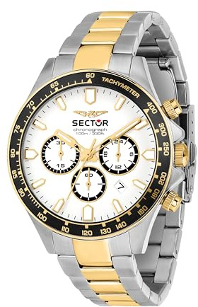 Sector No Limits Orologio Uomo, Cronografo, Analogico, 43 mm, Collezione 230, Dettagli Dorati - R3273661053