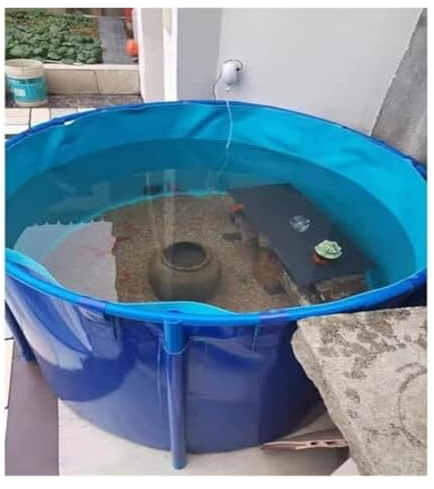 Acquario in PVC per laghetto di Koi, Vasca Portatile per Koi e Pesci Rossi - Laghetto Fuori Terra in Tela con Telaio, Acquario 3x1 m per Giardino Acquatico, Vasca Resistente per Pesci