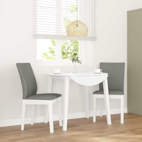 Genérico Sillas de Comedor con Cojines 2uds Madera Maciza Blanco Caucho, Sillas de Comedor Blanco,4102451