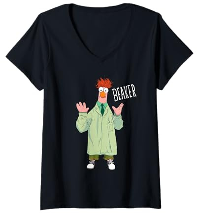 Women's Disney The Muppets Beaker Muppet Labs Big Pose V-Neck T-Shirt