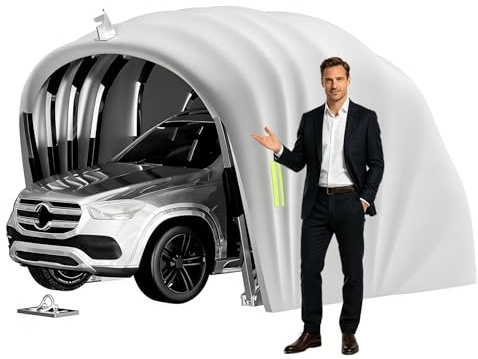 Halbautomatische Faltbare Auto-Garage 5,9 x 2,7m – Wetterfester Allwetter-Carport Mit Schloss, 600d Oxford-Gewebe, UV-Schutz & Wasserdicht, Ideal Für Pkw, SUV & Outdoor-Einsatz (5.9m)
