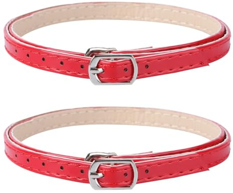 EXAOMBLE Sangles Croisées Rouges en Pu pour Talons Hauts, Lacets Anti-chute Détachables et Faciles à Laver, pour Sécuriser Vos Chaussures Élégantes