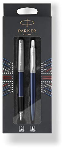 Parker 2046255 DuoSet JOTTER Füller und Kugelschreiber M Blister Royal Blau