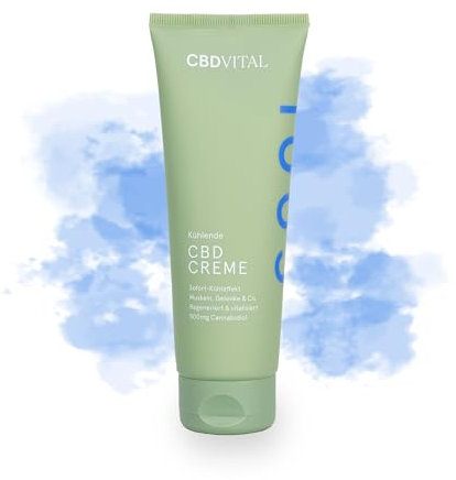 Kühlende CBD Hanf-Creme mit Soforteffekt | Hochdosierte Hanfcreme bei Muskelschmerzen mit 500 mg Cannabidiol | 100% veganes Cannabis-Aktiv-Gel